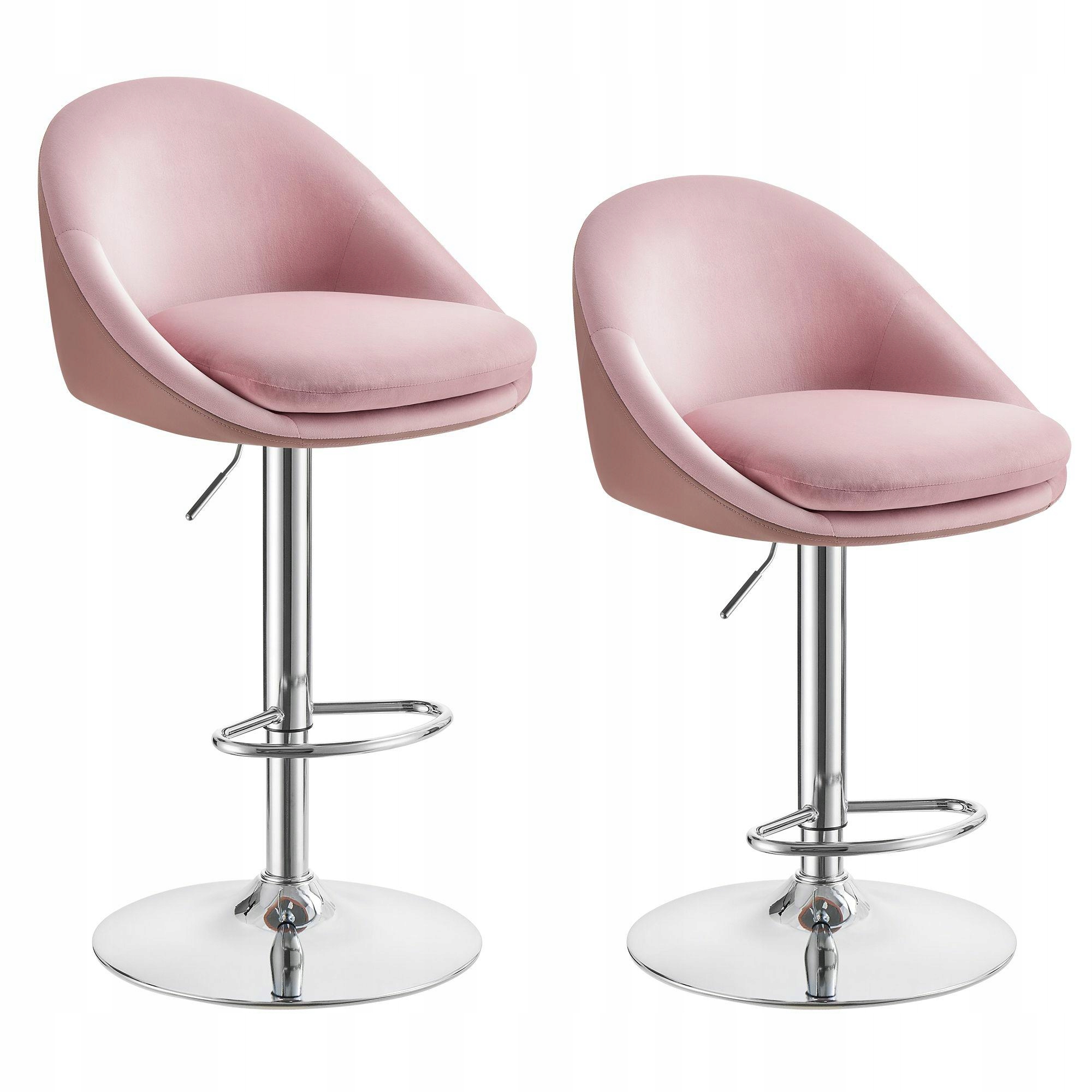 Mäkké stoličky do obývačky, jedálne, barového stola, sada 2 ks, ružové