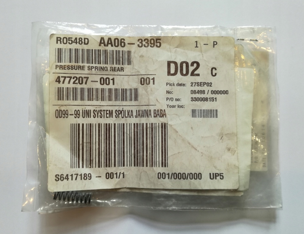 AA063395, pressure spring rear Ricoh Ricoh