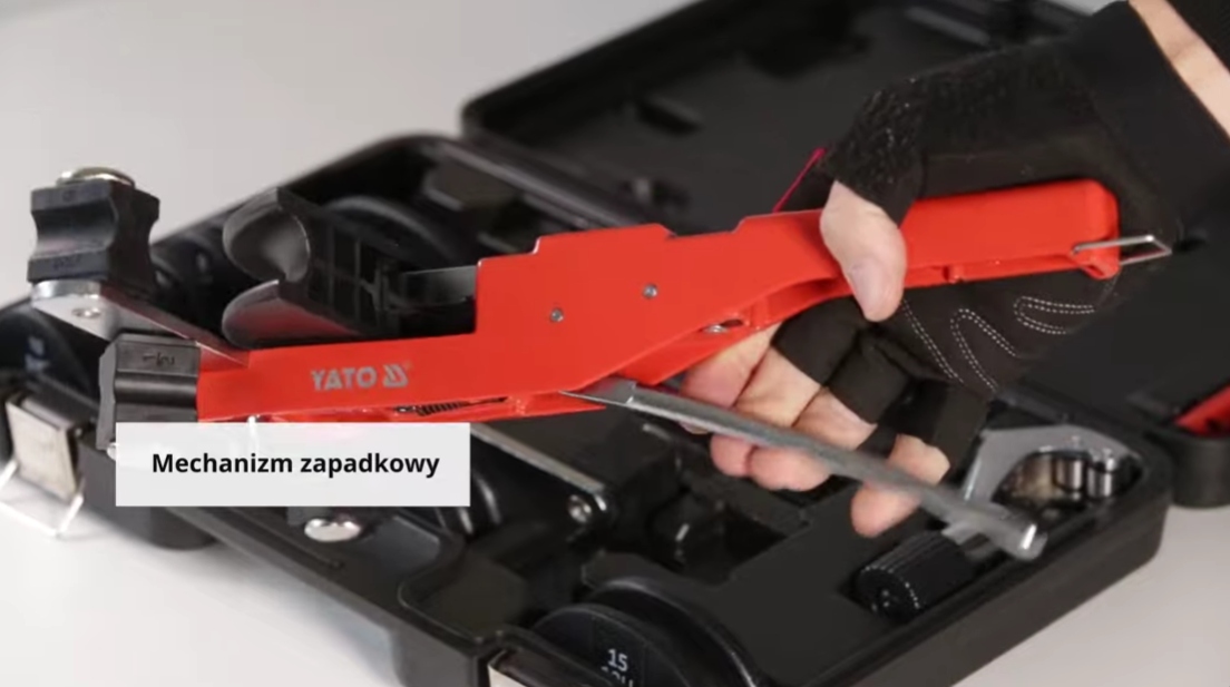 YATO YT-21847 GIĘTARKA KUSZOWA DO RUR 6, 8, 10, 12, 16,19,22 mm MAX KĄT 90° Zakres pracy 1°