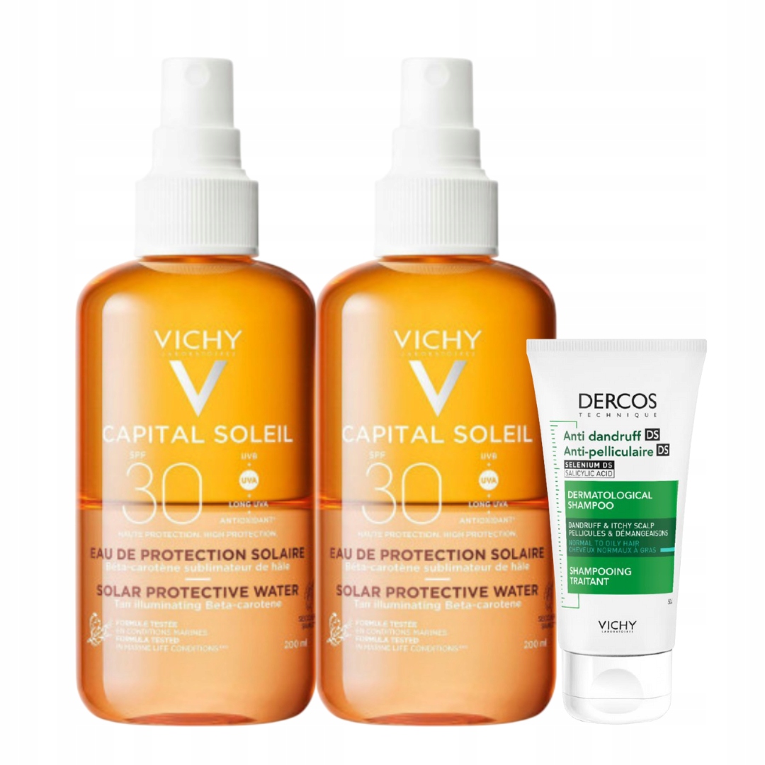 Vichy Zestaw Capital Soleil Woda Brązująca do ciała SPF30 200m 2PAK