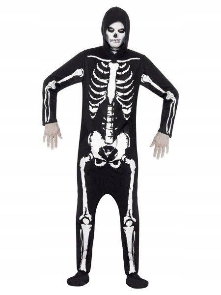 Kostým Kostra Kombinéza Černá Kostlivec Na Halloween S