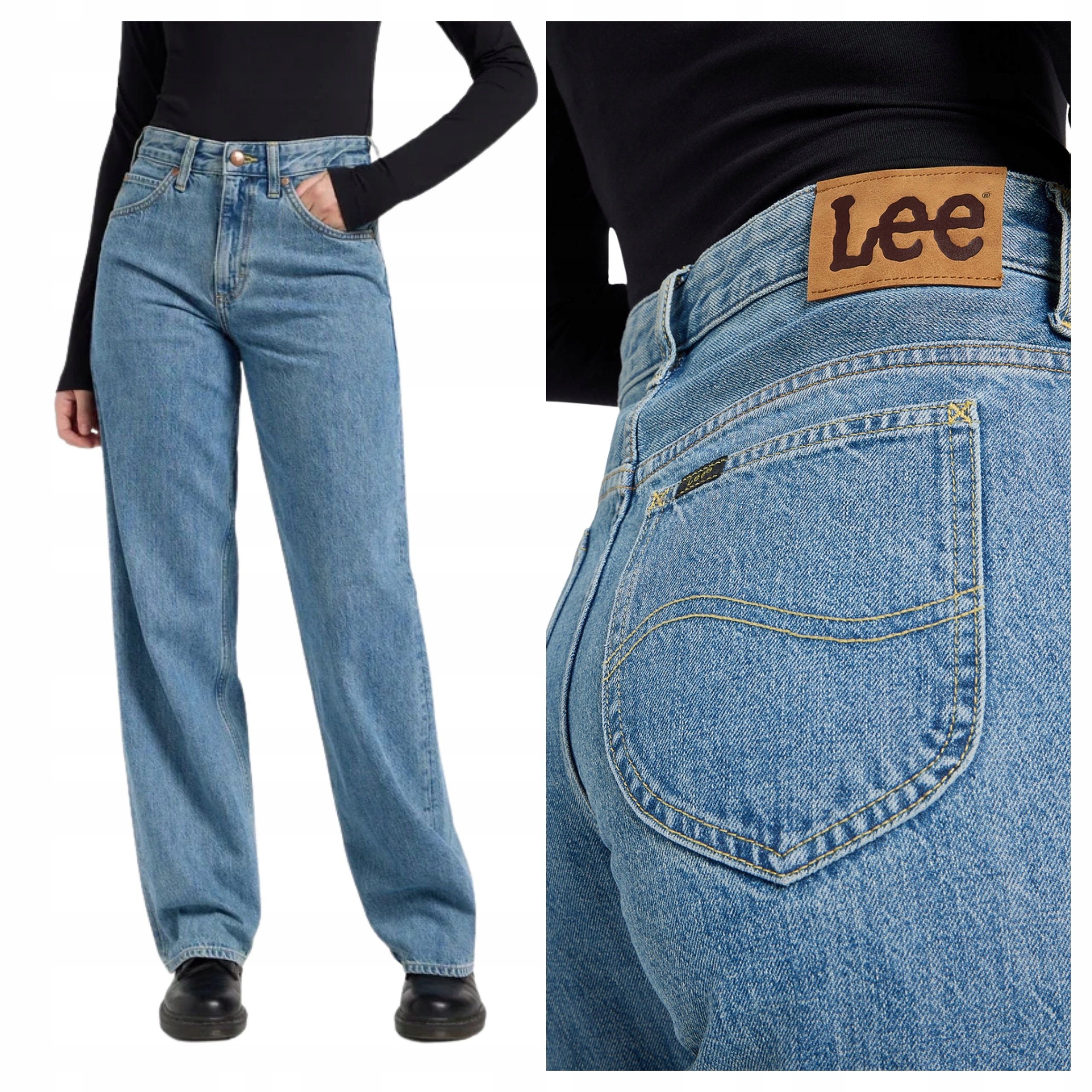 Dámské džínové kalhoty Lee Rider Loose Modré Loose Fit W30 L31