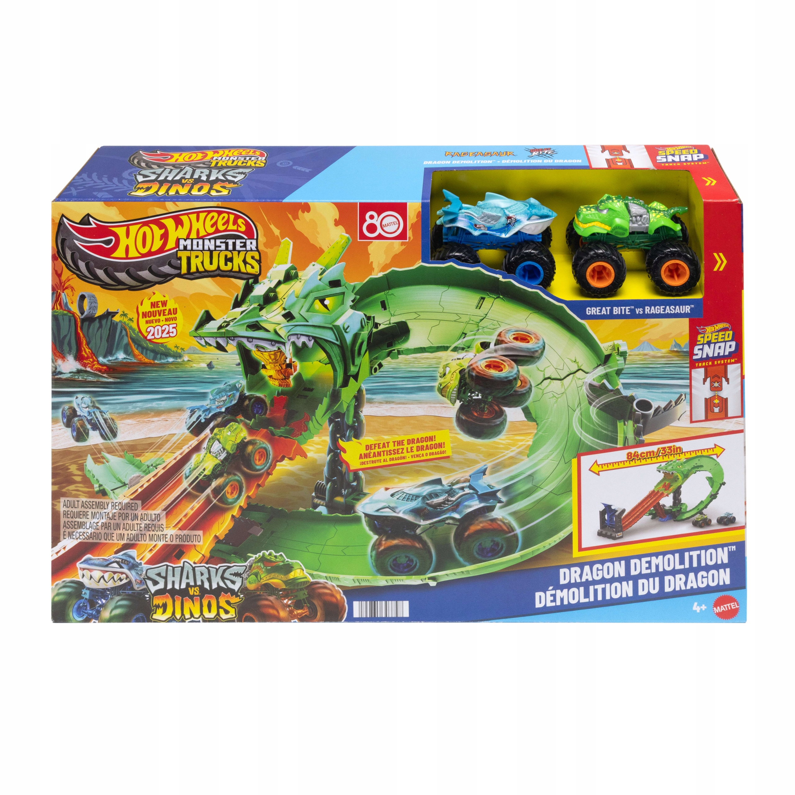 Hot Wheels Monster Trucks Smoczy wyścig Zestaw JFR06