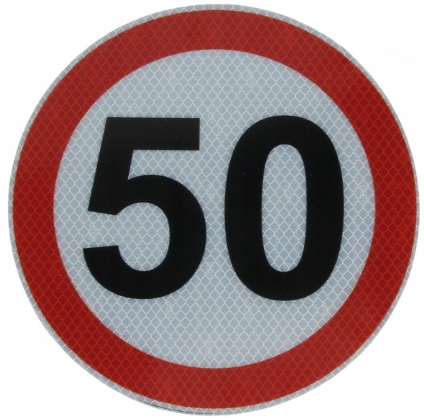 

Nalepka naklejka odblaskowa prędkość 50 km/h 20cm