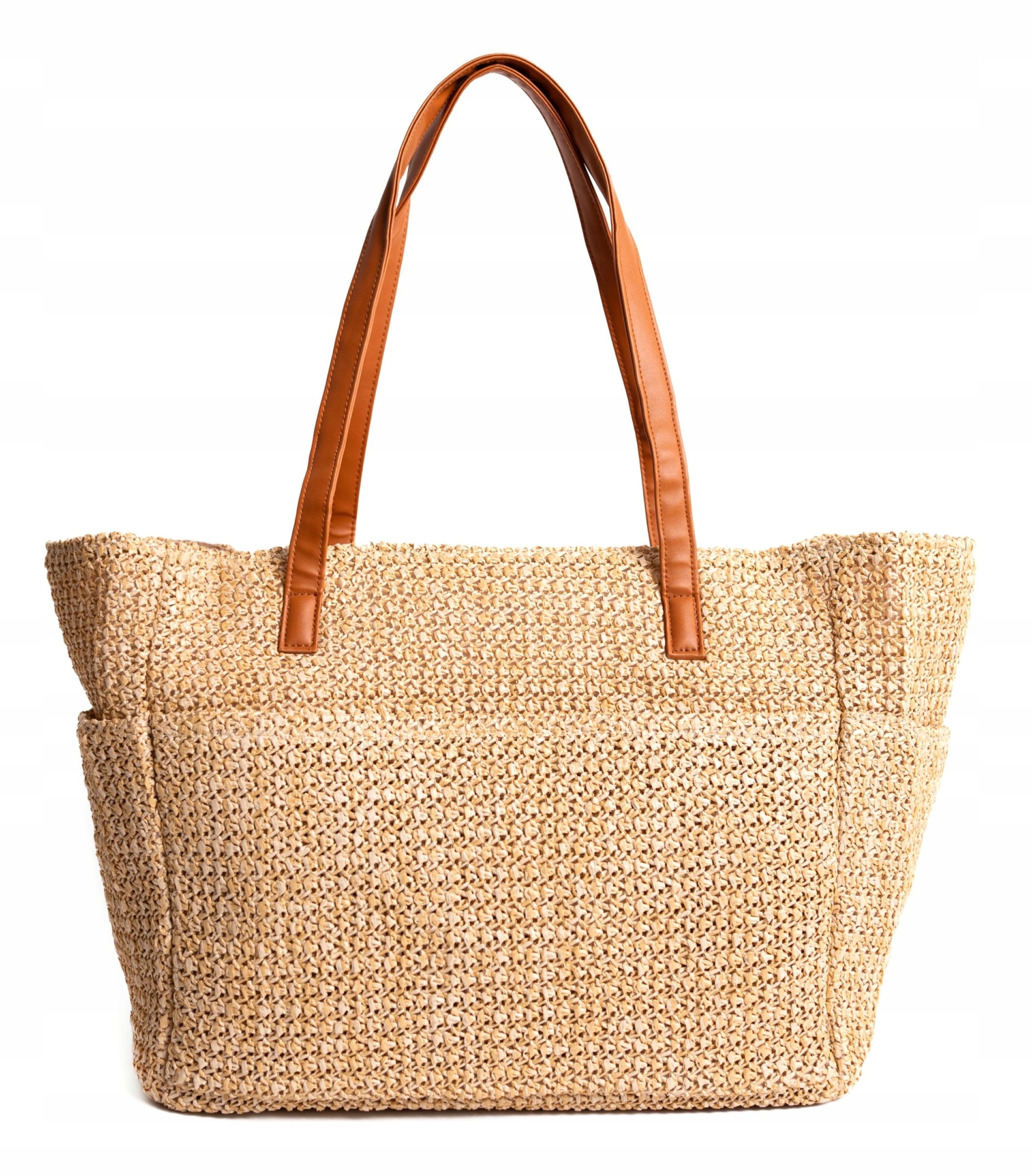 Dámská pletená taška s košíkem, plážová, městská, prostorná na léto