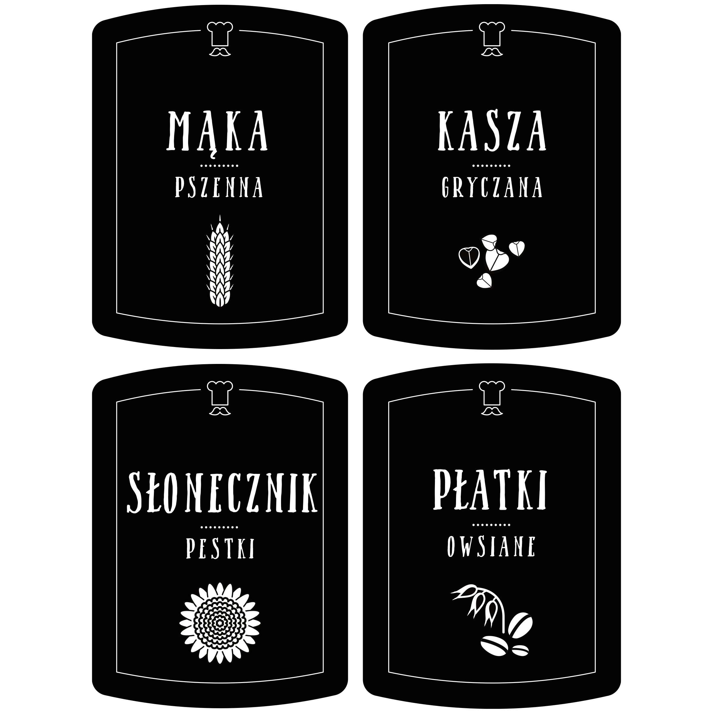

Naklejki etykiety na pojemniki kuchenne 48 szt