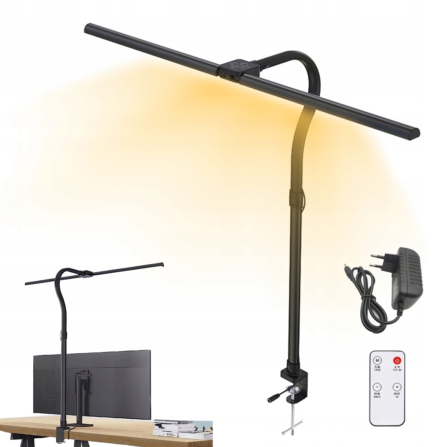 Led Stolní Lampa Pro Kreslení 24W 3200-6500K 5 Barev Světla 360° Regulovatelná