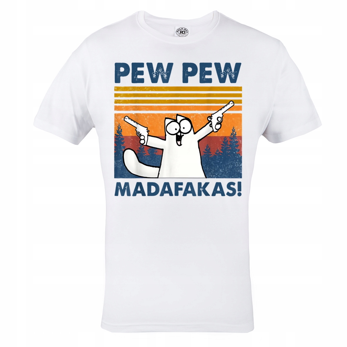 

Męska Koszulka Biały Kot Pew Pew Madafakas