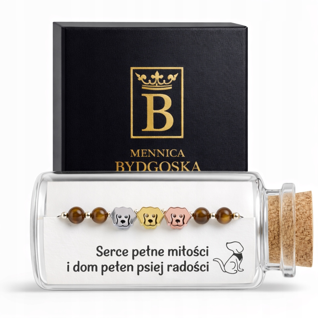 Stříbrný dámský náramek v lahvi, pes tygří oko stříbro o ryzosti 925