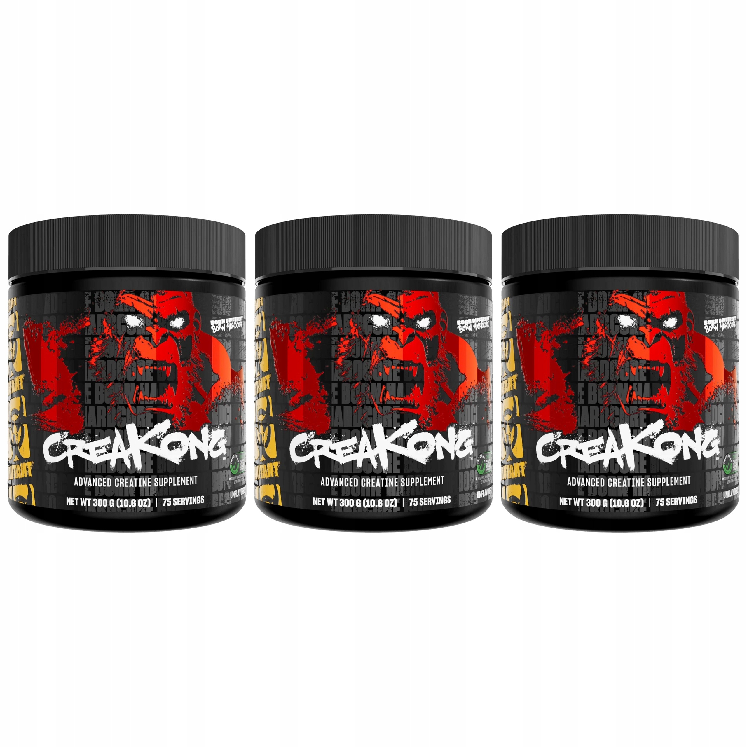 3x Kreatin 3 formy monohydrát síla hmotnost pevnost 300 g Mutant