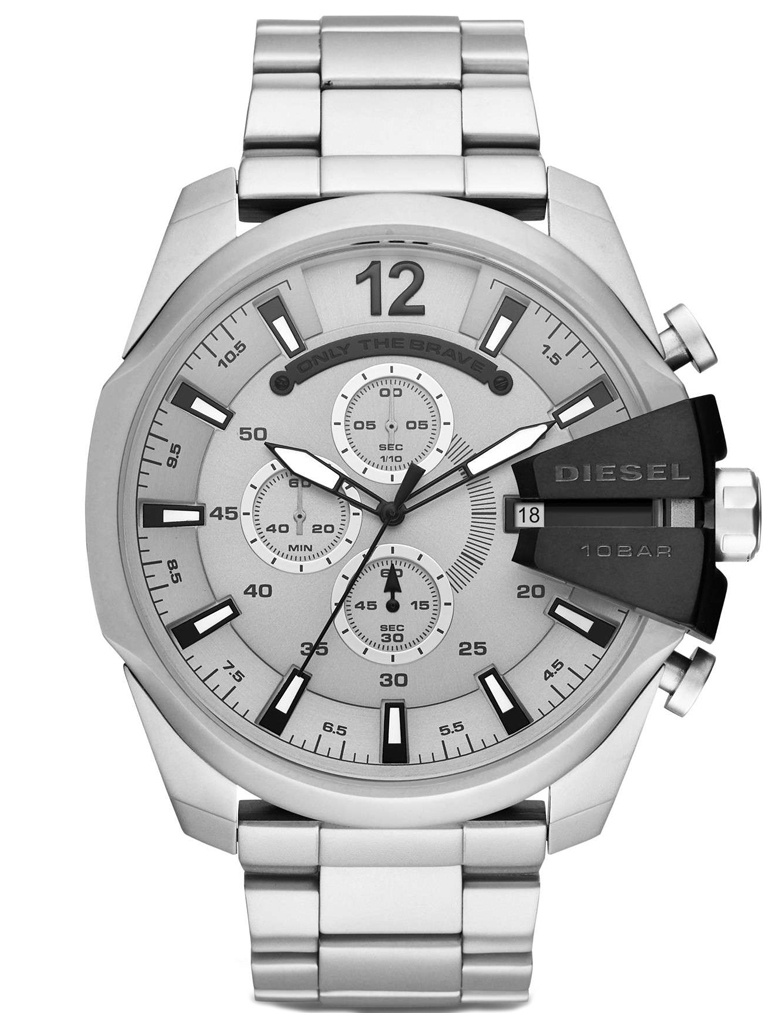 Pánské Hodinky Diesel DZ4501 Stříbrný Náramek Chronograf 100M Pro Kluka