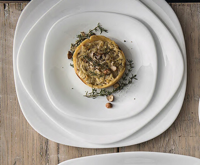 Serwis obiadowy 12 osób biały kwadrat Bormioli Rocco PARMA komplet zestaw