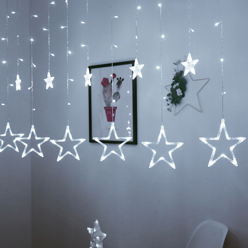 

Girlanda Kurtyna Świetlna Lampki Gwiazdy Led Sople