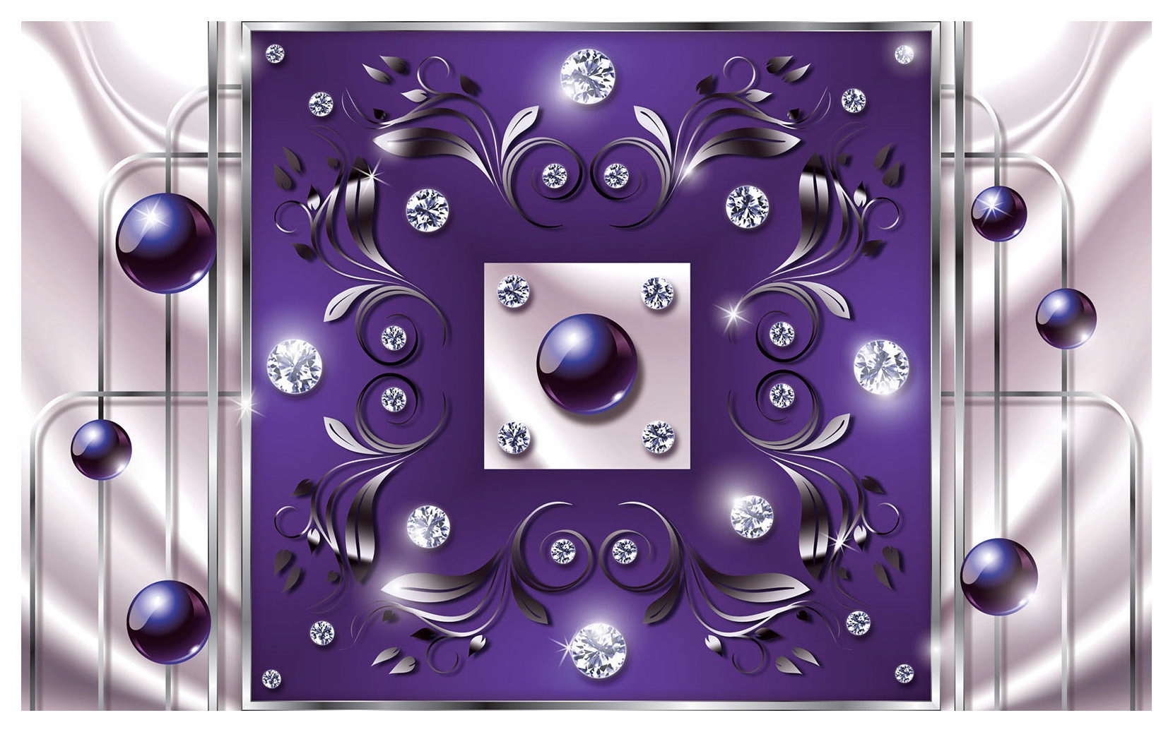 Vliesová fototapeta Fialový kryštál Striebro Perla Lesk 368x254 lepidlo
