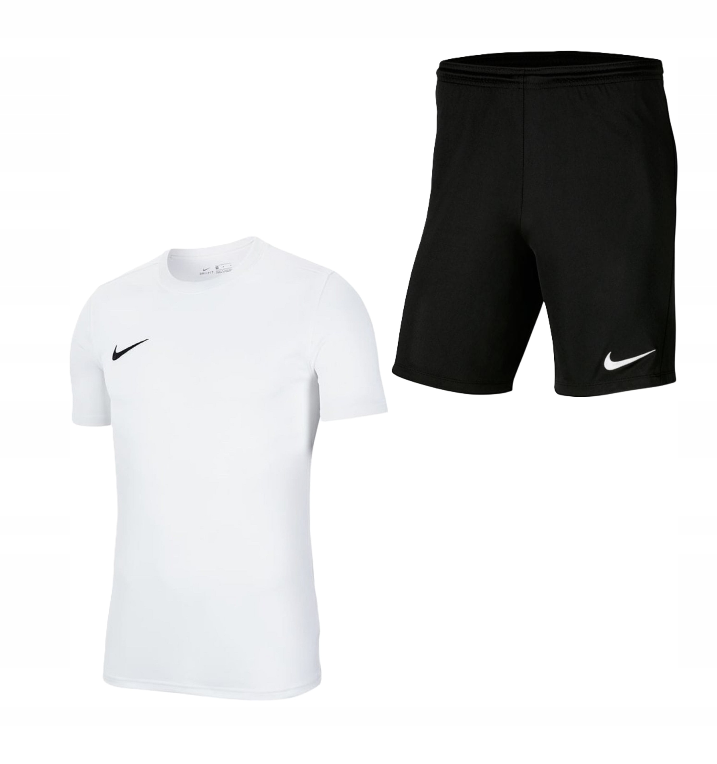 Tričko Pánské tričko bílé kraťasy Nike černé Dri-Fit L 183 cm