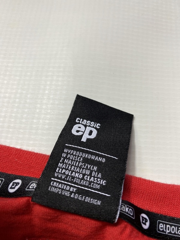 El Polako 1980 oryginalna czerwona BLUZA/ Longsleeve rozmiar L Wzór dominujący print (nadruk)