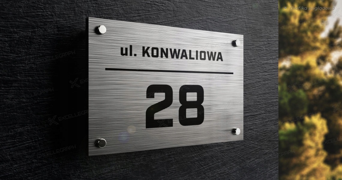 Tablica z numerem domu na ogrodzenie płot elewacje Kod producenta EX0022