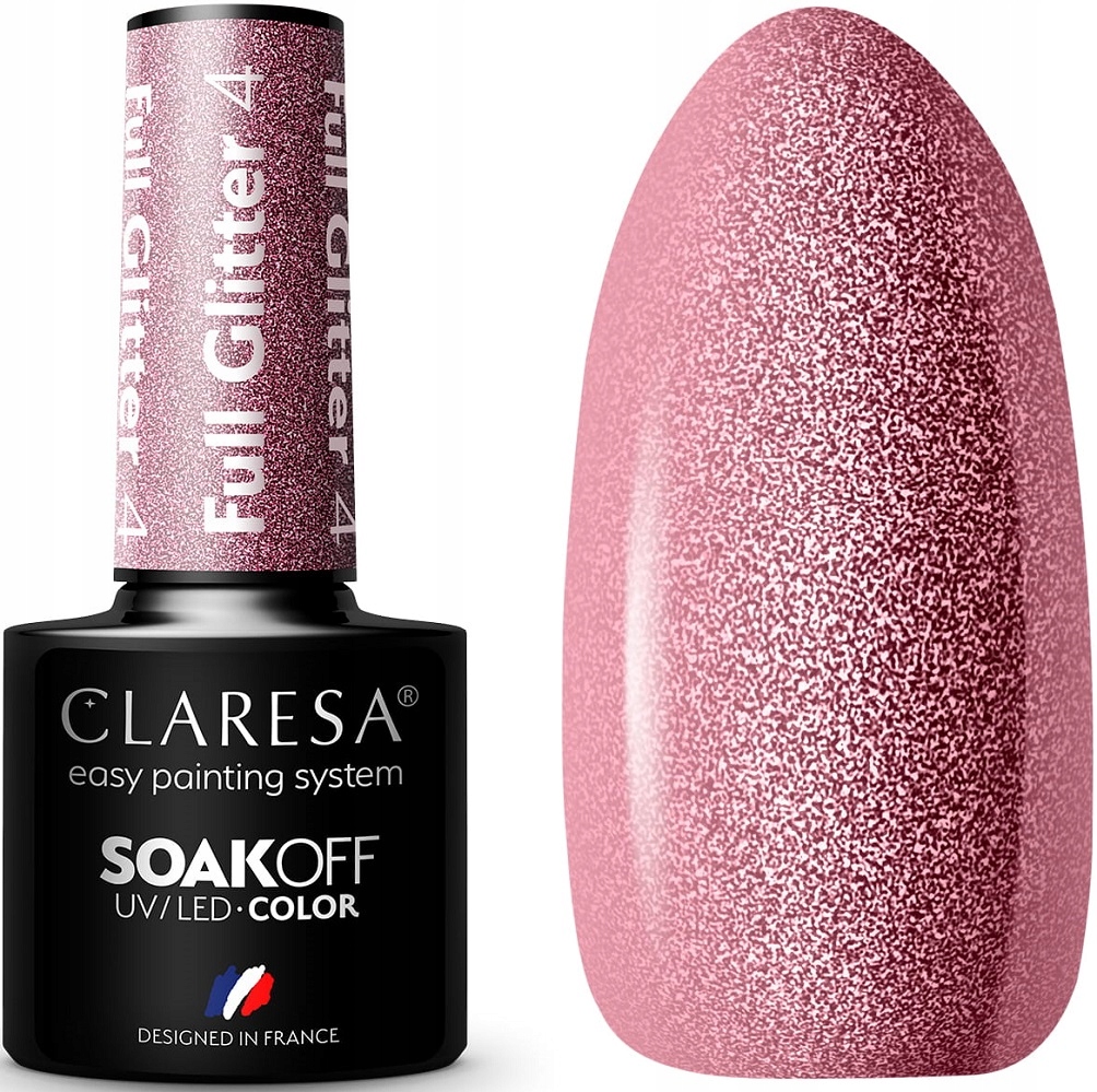 

Claresa Lakier Hybrydowy Full Glitter 4 Różowy 5g