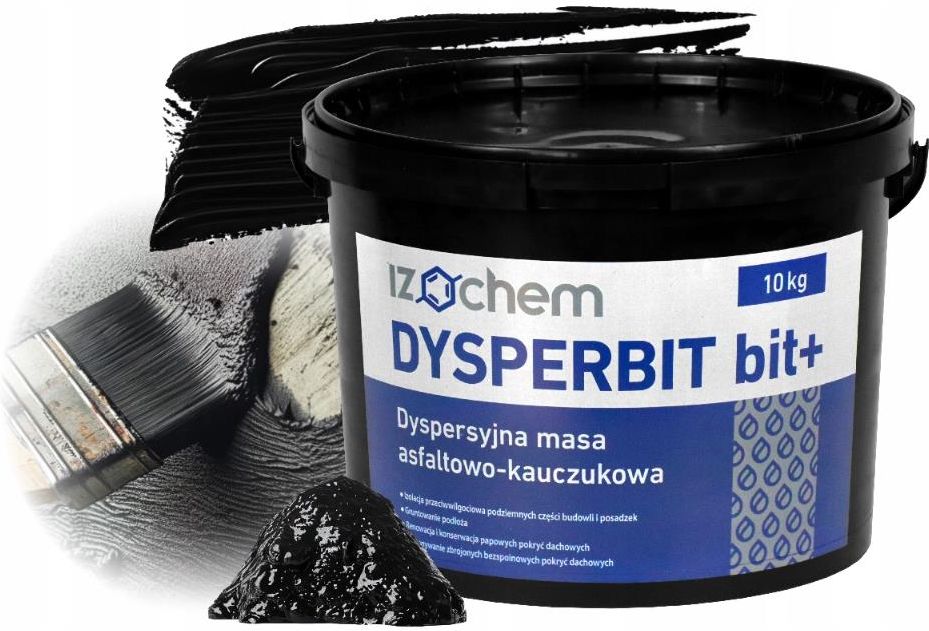 Masa bitumiczna Izochem 10 l DYSPERBIT bit+ (10 kg) do izolacji fundamentów