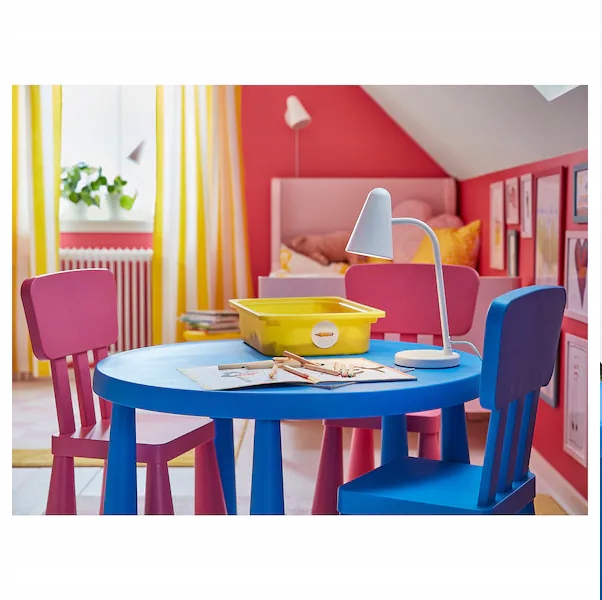 IKEA MAMMUT Dětský stůl židličky nebe 3 ks za 2320 Kč - Allegro