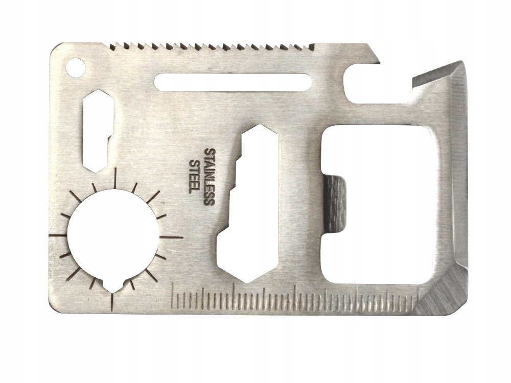 KARTA PRZETRWANIA PRZEŻYCIA SURVIVAL CARD TOOL NÓŻ Szerokość produktu 6.7 cm