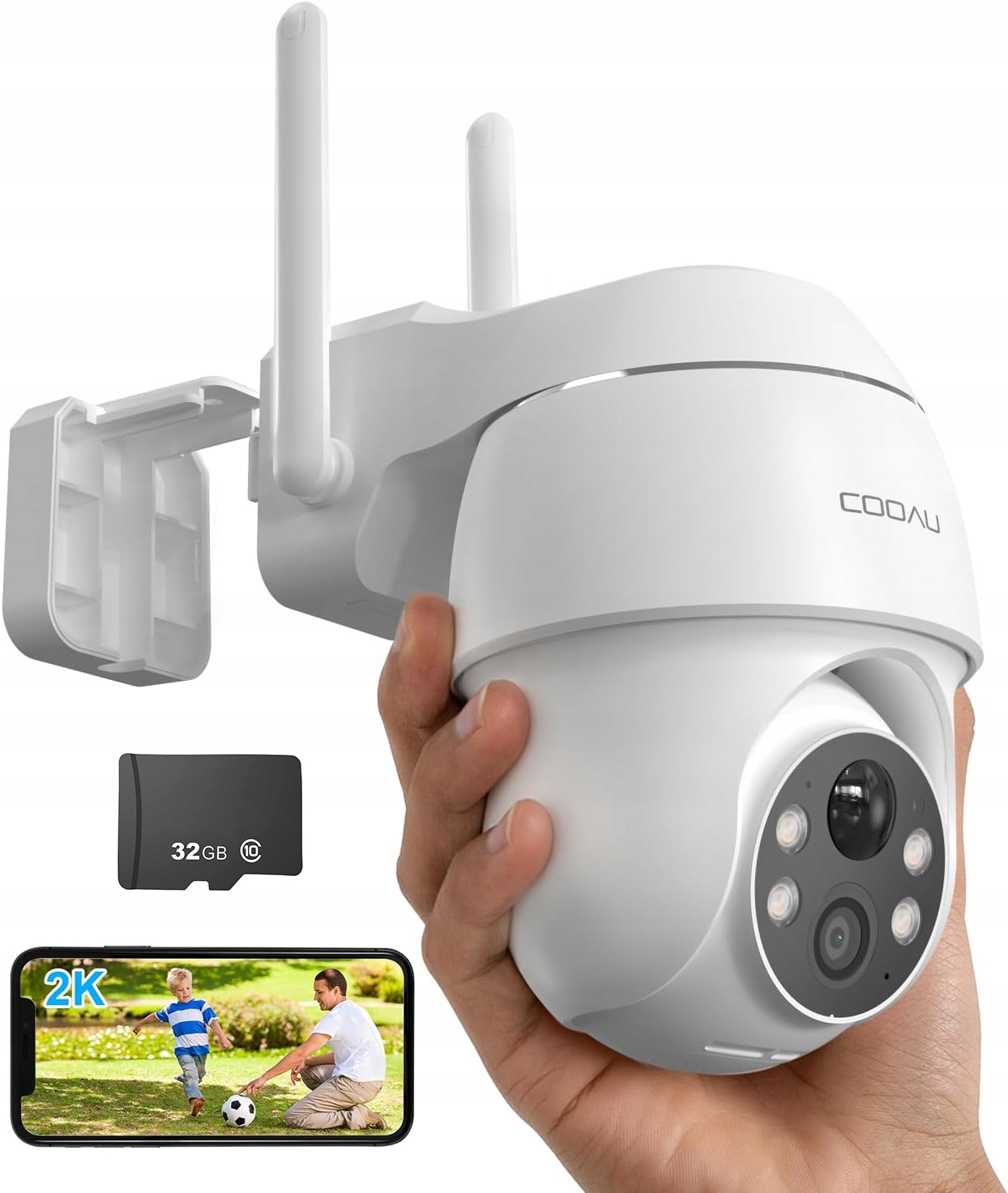 Venkovní Otočná Kamera Wifi Ip 2K 3MPx 4x Zoom Pro Monitorování 32GB Sd