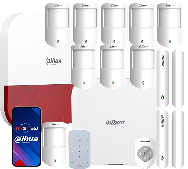 Alarmový set Dahua AirShield 8x Detektor Pilot Siréna Klávesnica Kontraktor