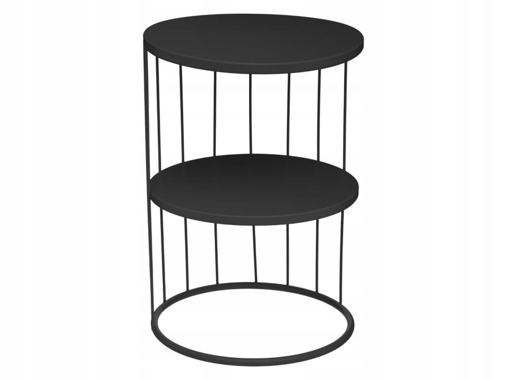 Odkládací stolek Kobu, 36 cm, kulatý, černý