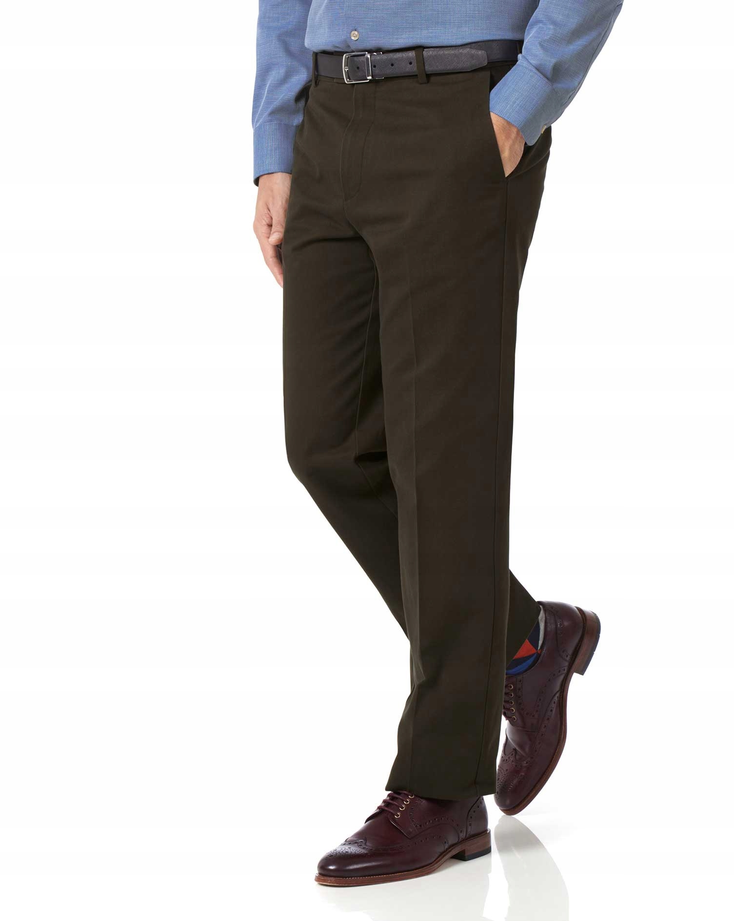 

Brązowe Spodnie Tyrwhitt Classic fit Chino 36/U