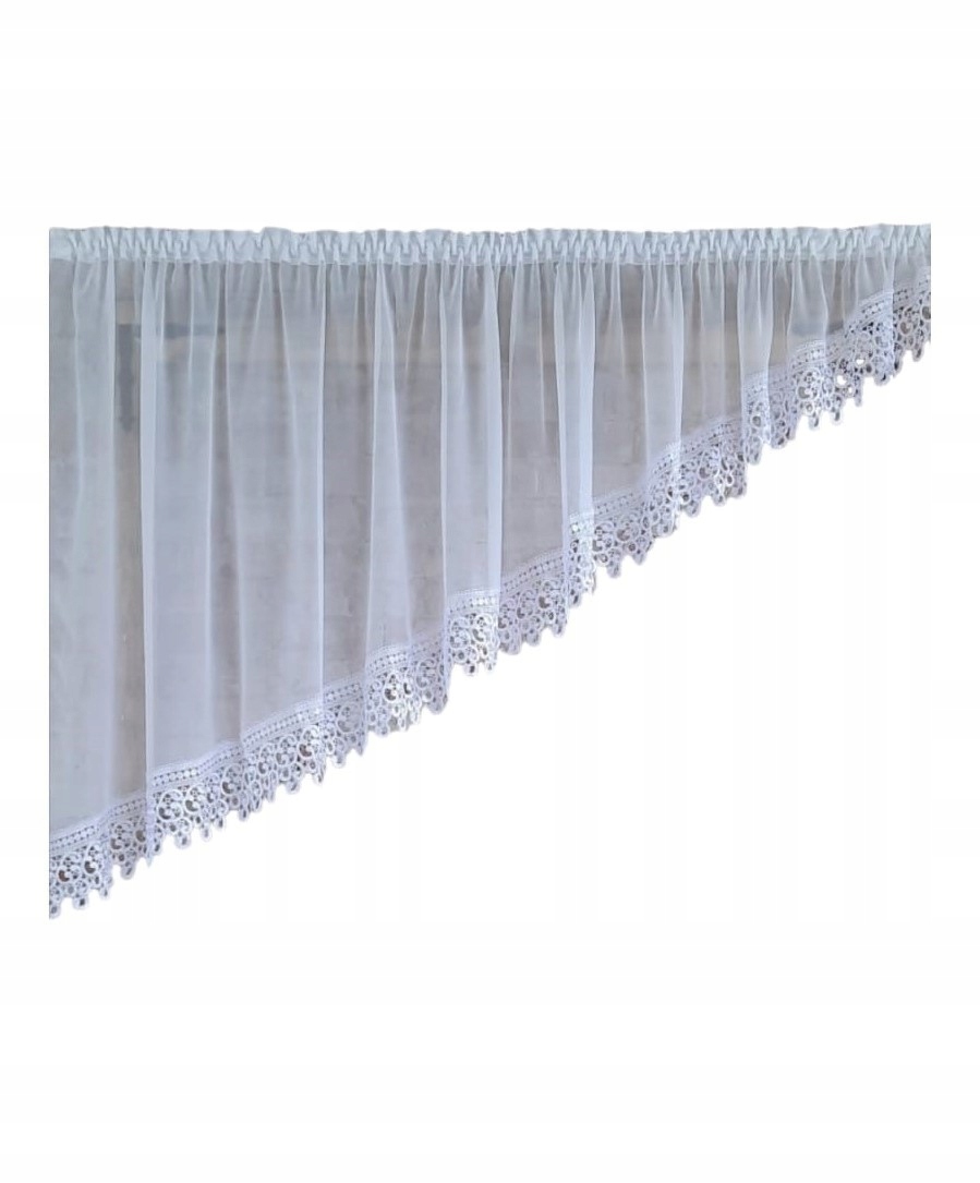 Hotová záclona 600x150, levý šik, voál, 15 cm angličtina