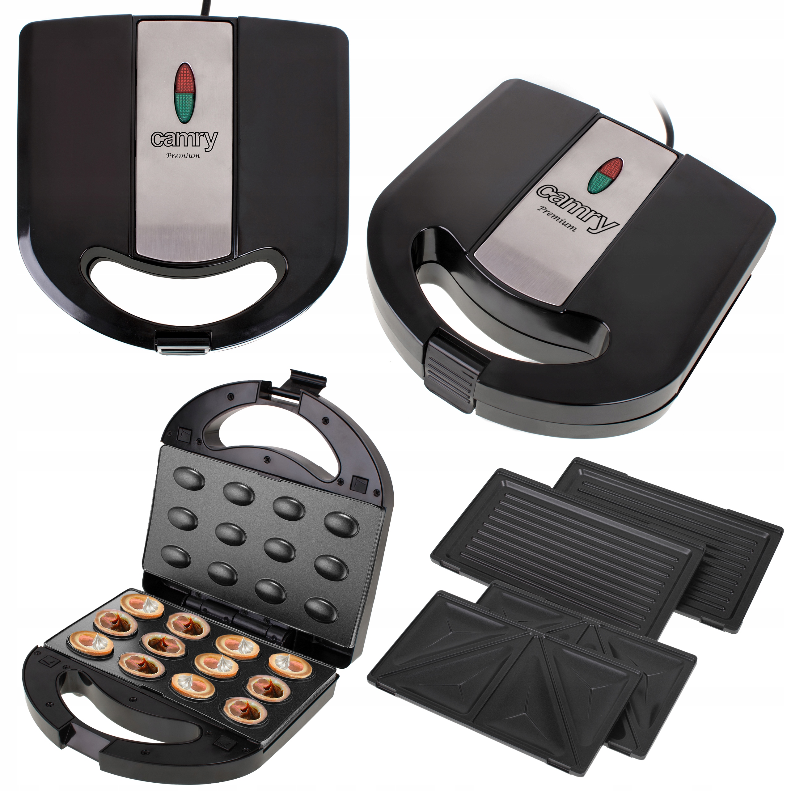 Opiekacz Toster 3w1 Grill Orzeszki 1000W Panini XL