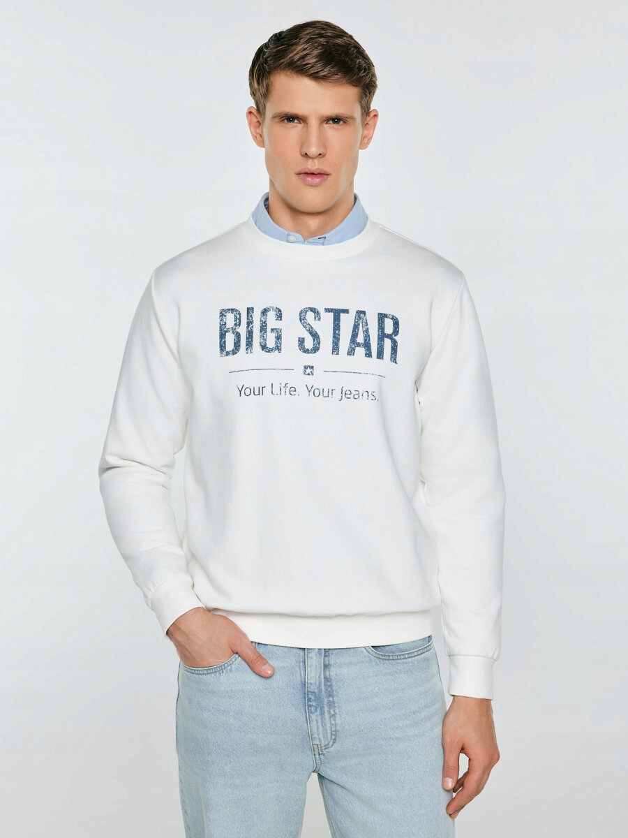 Big Star Pánská mikina s logem Big Star bílá Setor 100 XXL