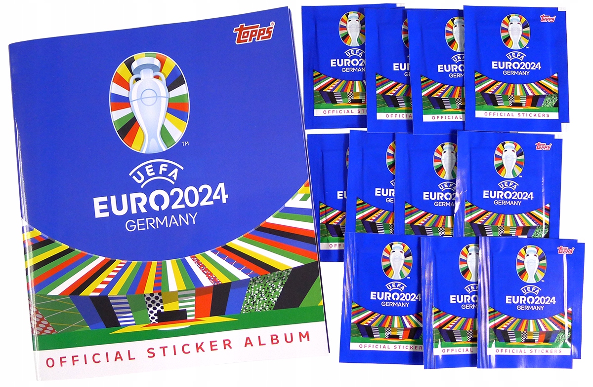 Euro 2024 Germany Zestaw Album 72 Naklejki Piłkarskie z Mistrzostw Europy