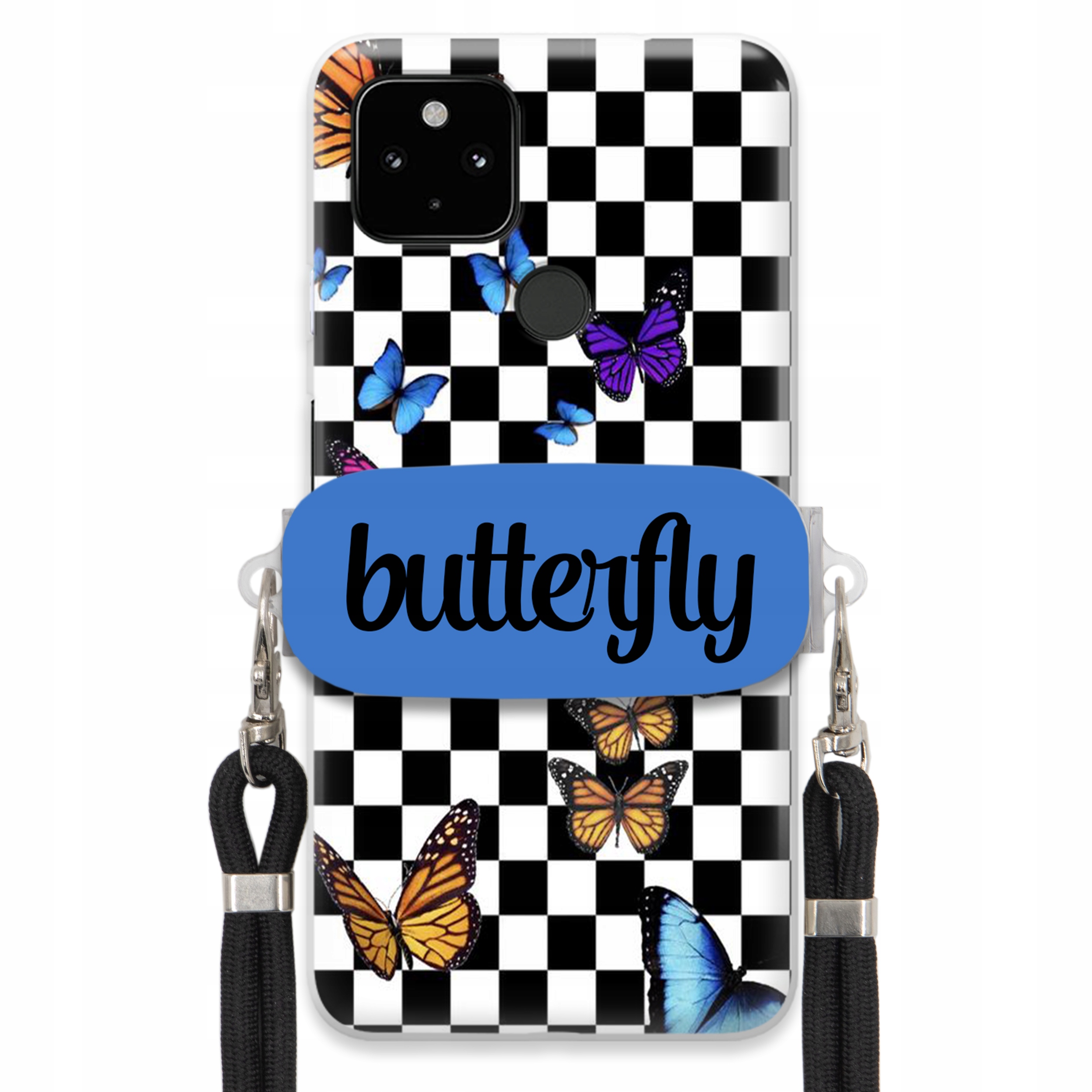 Pouzdro Pro Google Pixel 4A 5G Case Obdélníkový Držák Na Vodítko Motýli
