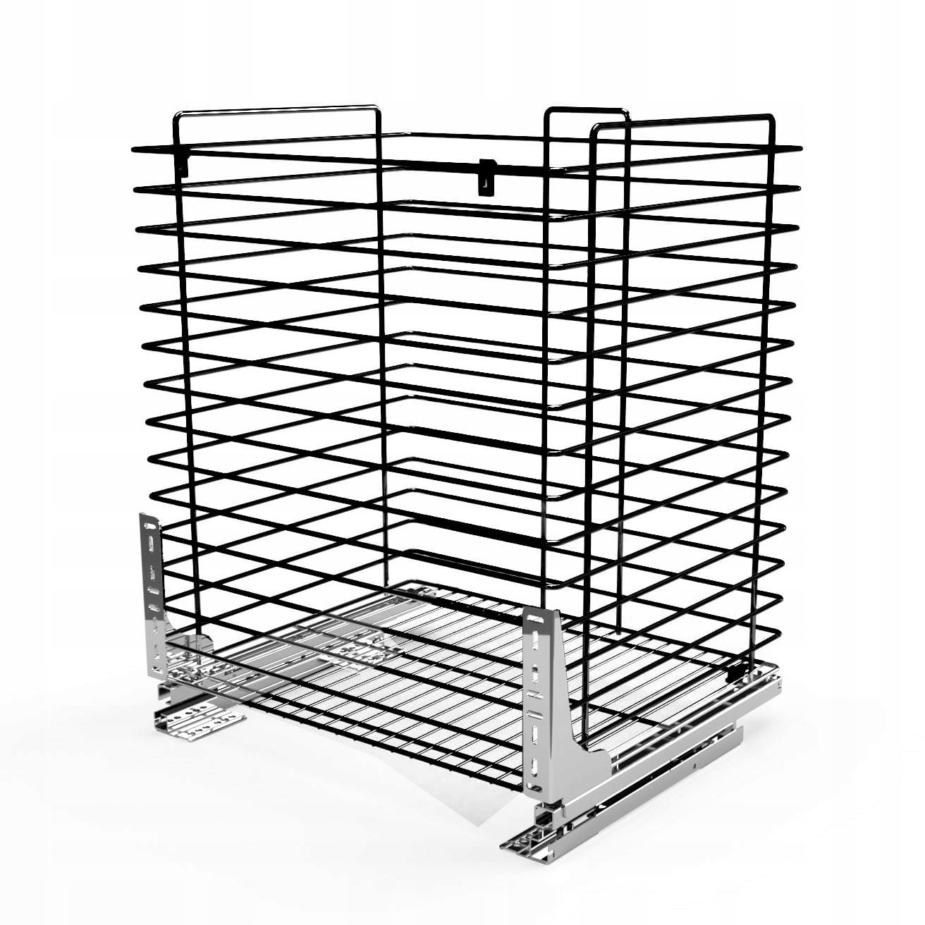Kosz Cargo na bieliznę do płytkich szafek, W-40cm, Pełny wysuw, Samodociąg