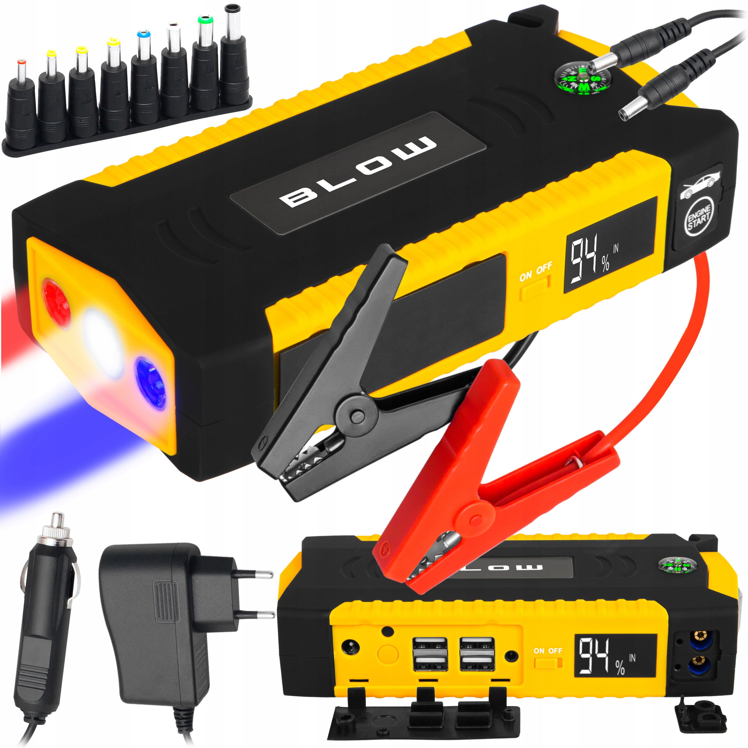 Mocný Jump Starter Powerbank Štart Booster Káble Baterka Sada 16800 mAh