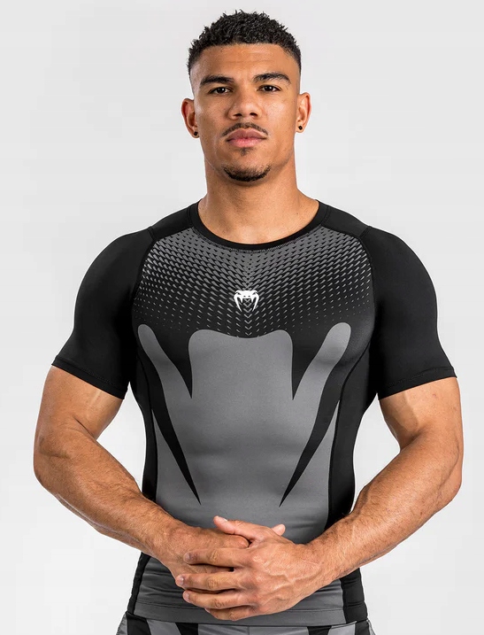 Venum Rashguard Krátký rukáv Short Sleeve Attack Black/Grey XXL