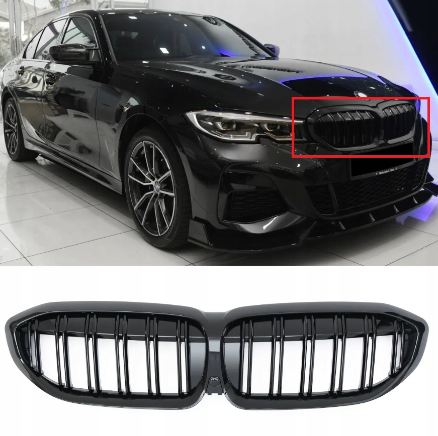 Gril Predná Mriežka Nárazníka Atrapa Pre Bmw G20 G21 Przdlift 2019-2022 Čierny Lesk M3 Look