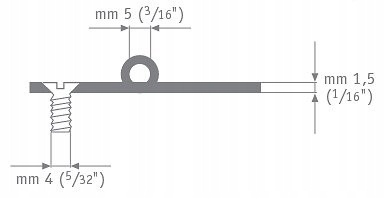 ZAWIAS NIERDZEWNY 37X48MM DO ŁODZI/JACHTU/KAMPERA