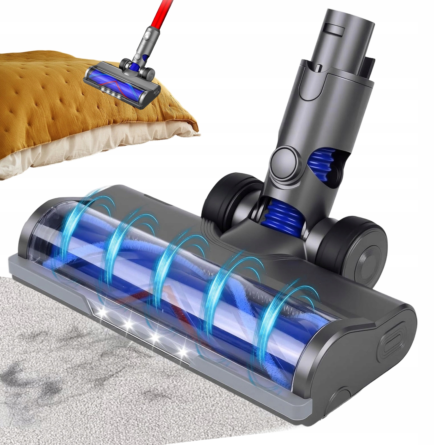 Elektrický Kartáč S Led Pro Dyson V6 DC59 DC61 DC62 DC74 Podlahová Rolka