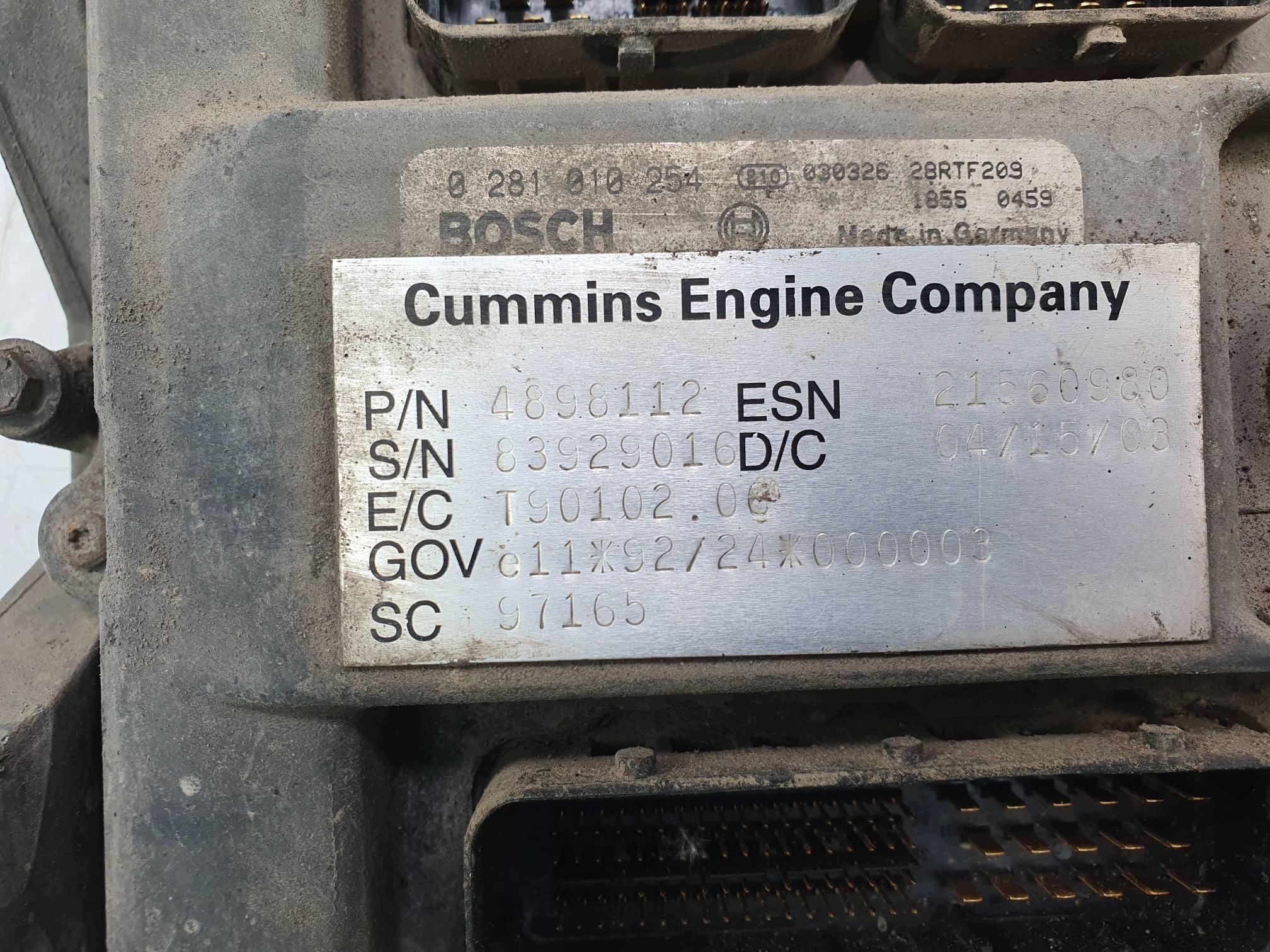 computer des motors ECU 02810102254 DAF CF 65.220