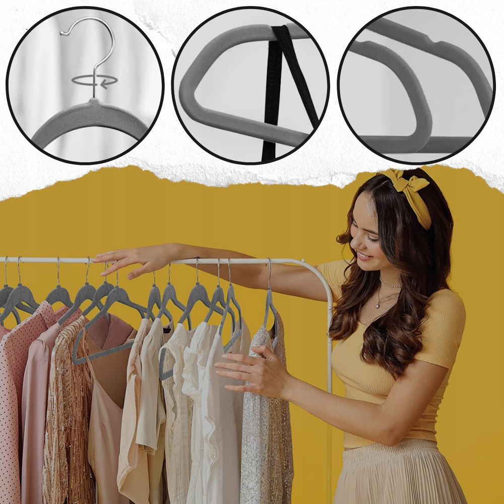 20X WIESZAKI NA UBRANIA WELUROWE WIESZAK UBRANIOWY DO GARDEROBY NA CIUCHY Głębokość mebla 0.7 cm