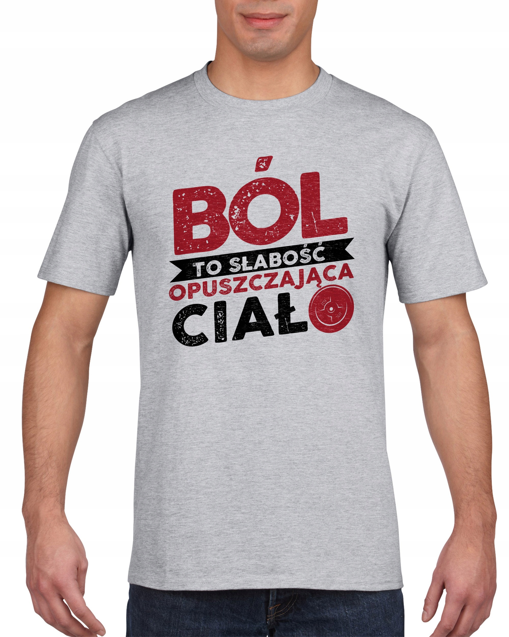 

Koszulka męska Ból to słabość opuszczająca ciało s