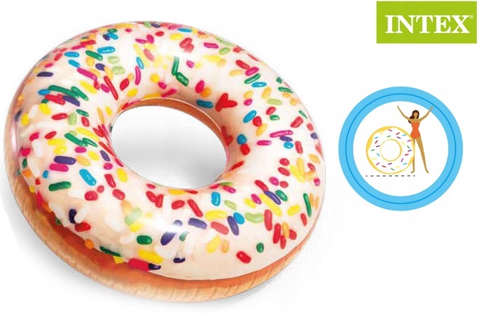 INTEX KOŁO KÓŁKO DMUCHANE PŁYWANIA FOTEL 99CM XXL Model Donut