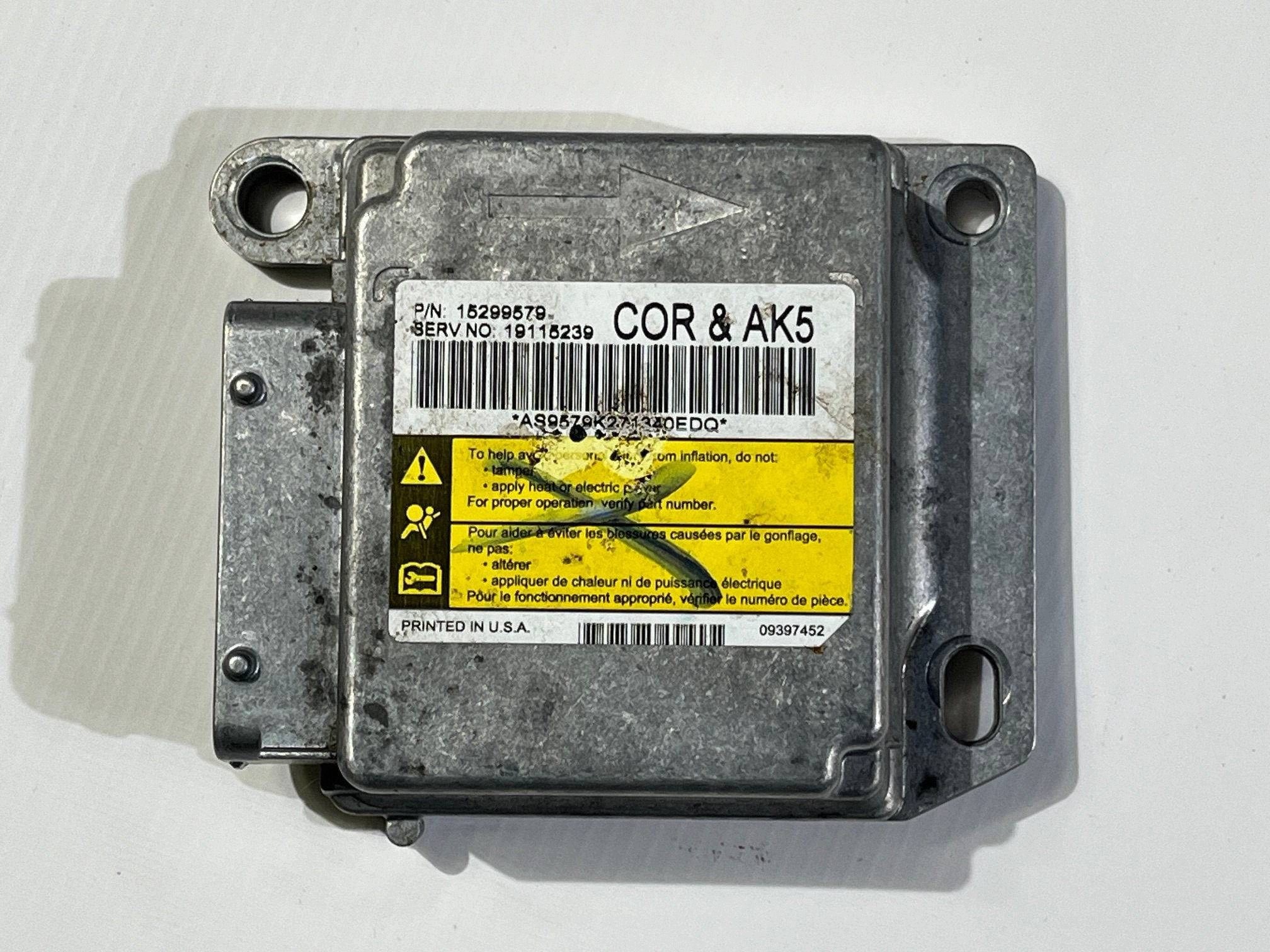 unité de commande électronique uce module airbag airbag Chevrolet Corvette C6 15299579