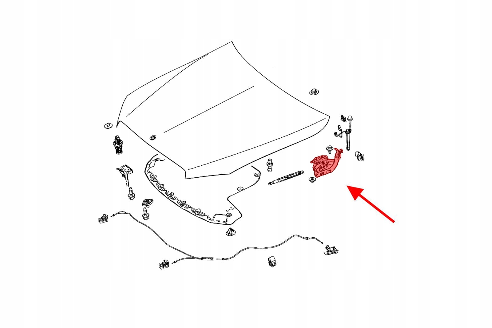 MERCEDES C W205 ZAWIAS POKRYWY MASKI A2058800628 Numer katalogowy części A2058800628