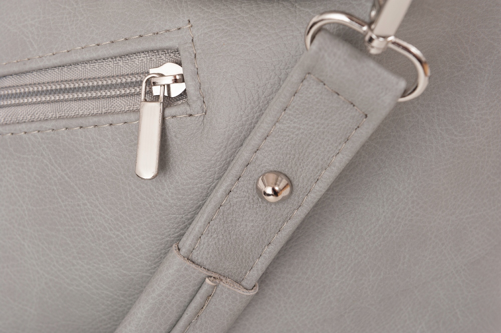 SZARA TOREBKA WOREK SHOPPER SKÓRA NATURALNA POPIELATA TORBA Materiał dominujący skóra naturalna