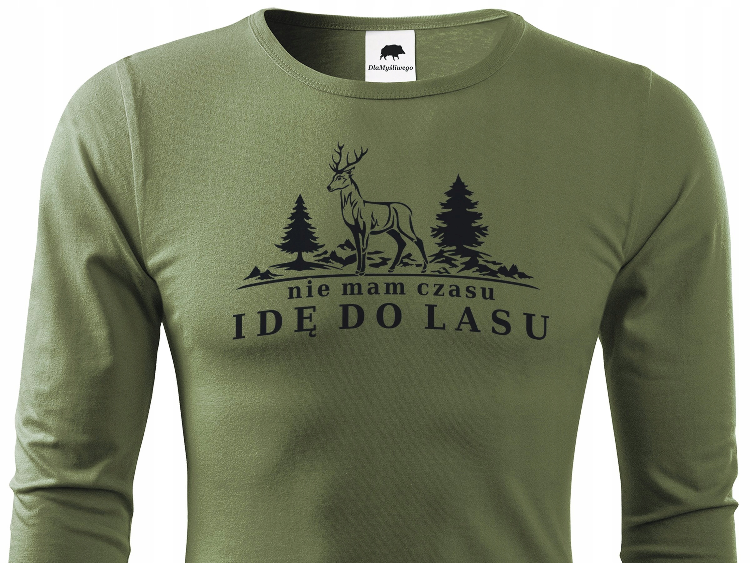 

Longsleeve khaki Nie Mam Czasu Idę Do Lasu wz.2