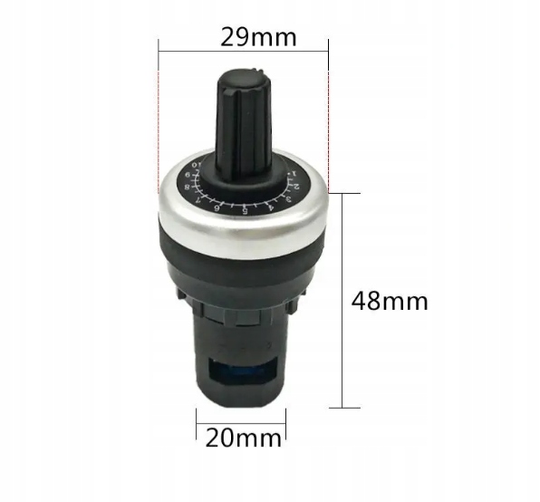 POTENCJOMETR OBROTOWY REZYSTOR NASTAWNY 10kOhm 22mm IP65 R10K DO FALOWNIKA Stan opakowania oryginalne