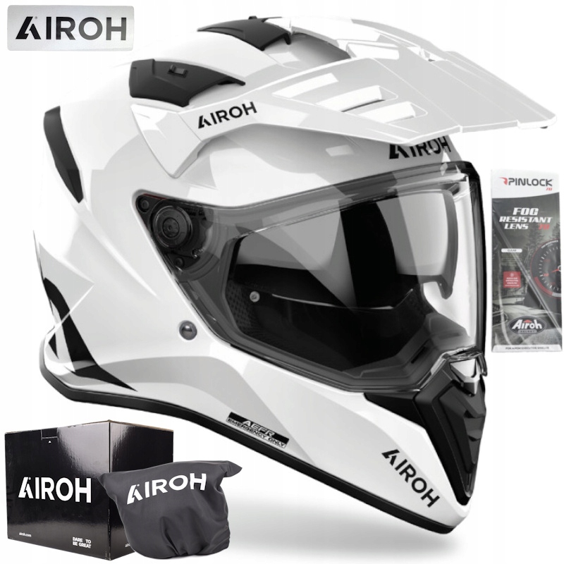 Kask Airoh Bandit Color White Gloss S štvorkolka turistika adventure trasa pohodlná